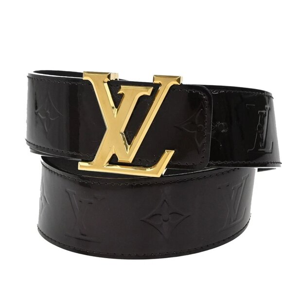 LOUIS VUITTON Ceinture Belt 80 32 Monogram Vernis Leather Purple - Picture 1 of 14